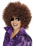 Smiffys Afro Wig, Mega-Huge, Brown, 1970's Disco Fancy Dress, Adult Dress Up Wigs