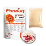 Fonday 3LBS(1.36Kg) Silica Gel Flower Drying Crystals with Sealed Container and Brush, Small Beads Color Indicating Reusable