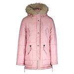 LONDON FOG Girls' Heavyweight Expedition Jacket Down Alternative Coat, Pink Pockets Cozy Trim, 8