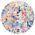 100PCS Kawaii Beverage Drink Sticker, Bubble Tea Summer Juice Drink Vinyl Decals for Water Bottle Laptop Phone Scrapbook Skateboard Bicycle Pearl Milk Tea Stickers for Teens Girls Kids