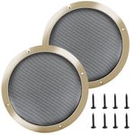 AICARS 6.5'' Speaker Grill Cover 6.5 Inches Speaker Subwoofer Grill Grille Cover with Metal Mesh and Gold Plastic Rim for Car Speakers, Home Speakers