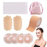 Breast Lift Tape - Boob Tape for Large Cups A-G, Waterproof & Sweat-Proof Self-Adhesive Bra Tape. Invisible Nipple Tape for Breast Support