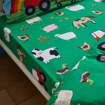 Catherine Lansfield Kids Farmyard Animals Junior Fitted Sheet Green