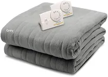 BIDDEFORD BLANKETS Comfort Knit Electric Heated Blanket with Analog Controller, Queen, Grey