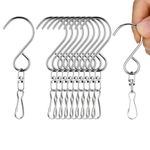 YUXIANLB Swivel Hooks Clips, 10 Pack Hanging Hooks for Wind Spinners Outdoor Windsocks Wind Chimes Crystal Twisters Rotating Display Hooks Party Supply