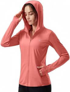Soothfeel Women's UPF 50+ Sun Protection Hoodie Jacket Lightweight Long Sleeve Sun Shirt for Women with Pocket Hiking Outdoor(Coral, 3XL)