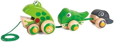 Hape Pull Along Frog Family with Anti-Rollover Wheels, Toddler Push and Pull Toys