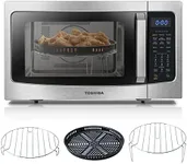 TOSHIBA 4-in-1 ML-EC42P(SS) Countertop Microwave Oven, Smart Sensor, Convection, Air Fryer Combo, Mute Function, Position Memory 13.6" Turntable, 1.5 Cu Ft, 1000W, Silver