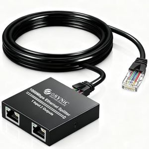 eSynic Professional Ethernet Cable Splitter 1 to 3 Portable 1000Mbps High Speed Network Splitter Metal Case Gigabit RJ45 Internet Splitter for LAN RJ45 Port Router Switch Work with Cat5/5e/6/7/8 Cable
