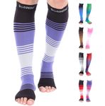 Doc Miller Premium Open Toe Compression Socks Dress Series 1 Pair 20-30mmHg, Toeless Compression Socks Women, Open Toe