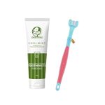 Foodie Puppies Dog Toothbrush and Toothpaste Combo for Dogs - (Triple Head Toothbrush + Coolmint Toothpaste) | Removes Bad Breath | Improves Tartar Dental Care