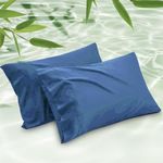 Mush Bamboo Pillow Cover Set of 2 | 100% Bamboo Pillow Cover for Hair and Skin | Breathable, Silky Soft and Cooling Envelope Pillowcases for Hot Sleepers & Night Sweats | 17"x27" (Eclipse Navy, King)