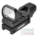 Aomekie Red Dot Sight Air Rifle Scope Tactical 4 Reticles Green & Red with 20mm/22mm Weaver/Picatinny Rail Mount and Cover for Hunting Crossbow