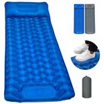 Spessn Sleeping Pad for Camping,1 Pack Compact Single Self Inflating Sleeping Pad Mat for Camping with Foot Pump,Ultralight Self Inflatable Sleep Camping Air Mattress Mat Camping Pad for Backpacking