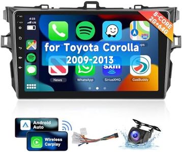 [8 CORE 2G+64G] Car Radio for Toyota Corolla 2009-2013 with Wireless Carplay/Android Auto, 9 Inch Android 13 IPS Touch Screen Car Stereo, Bluetooth, GPS Navi, WiFi, SWC, DSP + Backup Camera