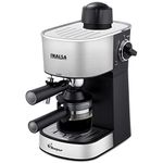 INALSA Espresso/Cappuccino 4Cup Coffee Maker 800W- Bonjour (3in1- Espresso,Cappuccino & Latte)|Frothing Function,4Bar Pressure|Multipurpose Control Knob,Removable Drip Tray & Borosilicate Glass Carafe