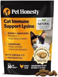 Cat Immune Support Lysine - Cat Allergy Relief - Sneezing, Runny Nose, Watery Eyes - Cat Supplements & Vitamins with Omega 3s, L-Lysine, Antioxidants, Colostrum - Chicken (30 Day Supply)