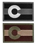 Zcketo 2 Pieces Colorado State Tactical Flag Patch, Embroidered Fastener Hook & Loop Applique Emblem Patches for Attaching to Caps,Bags,Backpacks,Clothes,Vest,Travel,Tactical,Military Decor