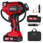 AVID POWER Tire Inflator Portable Air Compressor, 20V Cordless Car Tire Pump, Rechargeable Battery Powered Air Compressor w/12V DC Adapter, Digital Pressure Gauge
