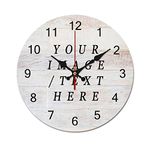 Custom Clock with Name 16", Round Wall Clock Modern Quiet Non-Ticking Wall Clock for School Office Home Decorative