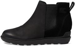 SOREL Women's Evie ll Chelsea Boot, Black, Sea Salt, 7.5