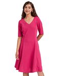 AARA Women's Polyester Skater Knee-Length Casual Dress (20160523-XL-$P_Pink_Medium)