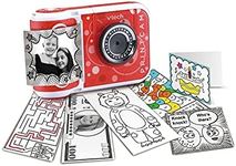 VTech KidiZoom PrintCam (Red), Digital Instant Camera for Children with Built-In Printer, Video Recording, Special Effects, Fun Games & Comic Strip Maker, Rechargeable Battery, Age 5 Years +