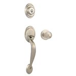 Weiser Kingsway Satin Nickel Front Door Lock and Handle Set, Deadbolt Lock and Handleset with Yukon Interior Door Knob, Front Door Handles with Lock/Front Door Lock, Traditional Home Décor