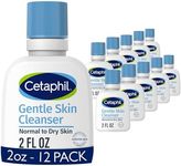 Cetaphil Face Wash, Hydrating Gentle Skin Cleanser for Dry to Normal Sensitive Skin, NEW 2 oz 12 Pack, Fragrance Free, Soap Free and Non-Foaming