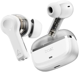 boAt Nirvana Space Truly Wireless in-Ear w/ 360º Spatial Audio, ANC Up to 32dB, 100hrs Playback, 4 Mics with AI-ENx™, Adaptive EQ, in-Ear Detection,DLC Drivers & Fast Pair(Celestial White)
