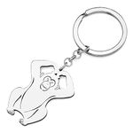 RAIDIN Stainless Steel 18k Gold Silver Plated Animal African Mrangutan Monkey Keychains Keyring Gifts for Women Girls Charms Keychian for Car Purse Keys Accessories (Silver-151 Monkey)