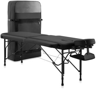 DR.LOMILOMI Portable Massage Table, Ultra-Light Travel-Sized Aluminum Foldable Massage Table, Wide Spa Bed Package 302 Halia (Black, with Side Arm Extensions)