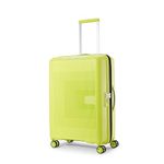 American Tourister Aerostep 8 Wheels 77 Cm Large Checkin Trolley Bag Hard Case Polypropylene 360 Degree Wheel Luggage, Trolley Bag for Travel, Suitcase for Travel, Red dot Winner, Light Lime