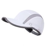 GADIEMKENSD Baseball Cap Nylon Running Outdoor Sports Hat for Men Woman Adjustable Quick Drying Reflective Foldable 50+ UPF Inhibit UV Mesh Water Repellency Race Performance Lightweight White