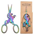 SUNNYCLUE 1pc Unicorn Embroidery Sewing Scissors 4.5Inch Small Snips Stainless Steel Sharp Tip Brow Shaping Vintage Scissors Shears for DIY Crafting Needle Work Threading Art Work