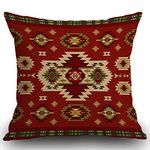 Smooffly Throw Pillow cover, Geometric pattern Cushion Cover 45 x 45 cm, American Southwest print Pillow Case Decorative 18 x 18 Inches Outdoor Cushion Couch Sofa Pillowcase