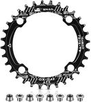 Chainring 104 BCD 32T 34T 36T 38T Narrow Wide Single Chain Ring with 4 Pieces Sprocket Bolts for Road Bikes, Mountain Bikes, BMX MTB Bike (Black, 32T)