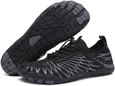 RUFONE Hike Footwear Barefoot for Women Men Breathable & Non-Slip Athletic Barefoot Shoes Wide Toe Water Shoes, Black, 9 Women/7 Men