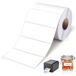 1000 Sticky Labels, Self-Adhesive Address Labels, Blank White Labels on Roll, Adhesive Stickers, Multipurpose for Jam Jars, Mailing, Party Bags, Price, Freezer, Postage 89 x 36mm