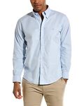 Brooks Brothers Men's Non-Iron Stretch Oxford Sport Shirt Long Sleeve Solid, Light Blue, X-Large