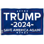 Anley Fly Breeze 3x5 Foot Trump 2024 Flag - Vivid Color and Fade Proof - Canvas Header and Double Stitched - Save America Again Flags Polyester with Brass Grommets 3 X 5 Ft