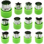 LENK Vegetable Cutter Shapes Set,Mini Pie,Fruit and Cookie Stamps Mold,Cookie Cutter Decorative Food,for Kids Baking and Food Supplement Tools Accessories Crafts for Kitchen,Green,9 Pcs