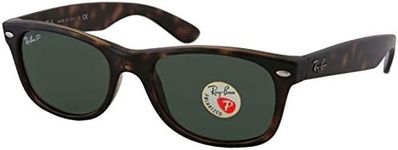 Ray-Ban Rb2132 New Wayfarer Sunglasses, Tortoise Frame Polarized Solid Lens, 52