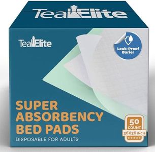 Disposable Bed Pads for Adults 36 x 36, 50 Count - Extra Large Bed Pads, Leakproof Incontinence Bed Pads, Chucks Pads Disposable Adult, Super Absorbent Disposable Underpads - Great for Adult, Babies