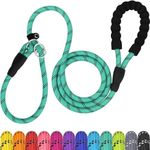 TagME 6 FT Slip Lead Dog Leash,12 Colors,Reflective Strong Rope Slip Leash with Padded Handle,Durable No Pulling Pet Training Leash for Large Dogs,Turquoise
