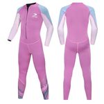 ZCCO Kids Wetsuit,2.5mm Neoprene Thermal Swimsuit, Youth Boy's and Girl's One Piece Wet Suits Warmth Long Sleeve Swimsuit for Diving,Surfing,Swimming (pink, M)