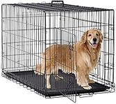 BestPet 48 inch 42 inch Large Dog Crate Dog Cage Dog Kennel Metal Wire Double-Door Folding Pet Animal Pet Cage with Plastic Tray and Handle (48")