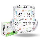Landofgenie Adult Printed Diapers Incontinence Briefs Overnight Maximum Absorbency Diaper With Tabs for Women and Men 10 Pieces - Panda (Large 36"- 46")
