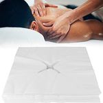 200Pcs Disposable Non-Woven Massage Table Face Cradle Hole Covers, Soft Skin-friendly Fabric Face X-Shaped Hole Mat Headrest Cover Pillow Towel Protector for SPA Beauty Salon Tattoo/40cm*40cm