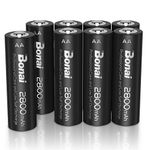 BONAI ni-mh AA Rechargeable Batteries 2800mAh 1200 Cycles High Capacity Rechargeable Battery AA Low Self-Discharge [ AA Batteries Rechargeable x 8 ]